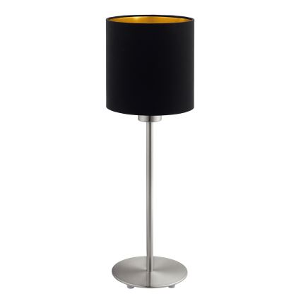 Eglo - LED Tischlampe TUNJA 1xE27/60W/230V 38,5 cm mattchrom/schwarz