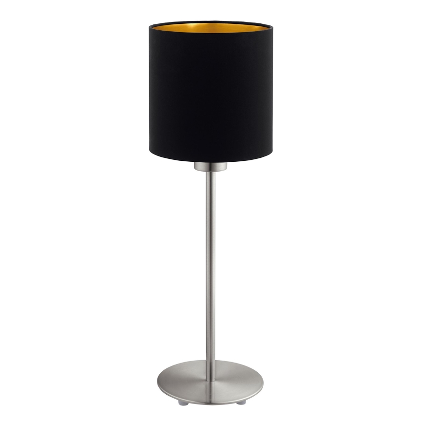 Eglo - LED Tischlampe TUNJA 1xE27/60W/230V 38,5 cm mattchrom/schwarz