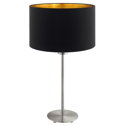 Eglo - LED Tischlampe TUNJA 1xE27/60W/230V 38,5 cm mattchrom/schwarz