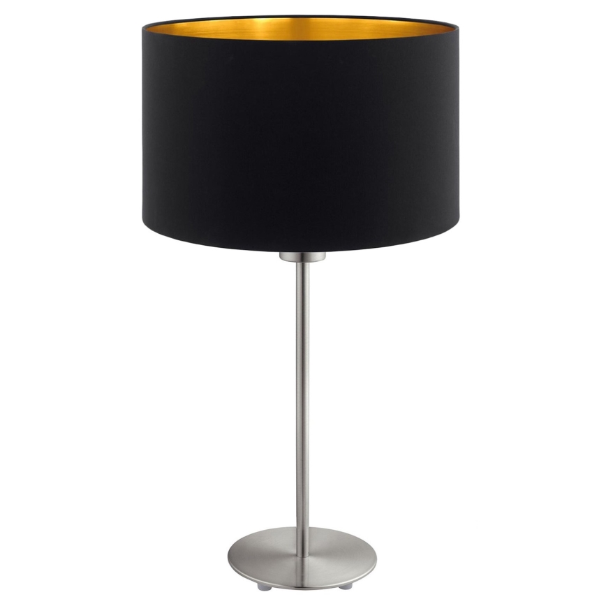 Eglo - LED Tischlampe TUNJA 1xE27/60W/230V 38,5 cm mattchrom/schwarz