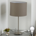 Eglo - LED Tischlampe TUNJA 1xE27/60W/230V 38,5 cm mattchrom/taupe
