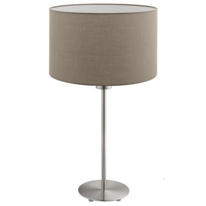 Eglo - LED Tischlampe TUNJA 1xE27/60W/230V 38,5 cm mattchrom/taupe