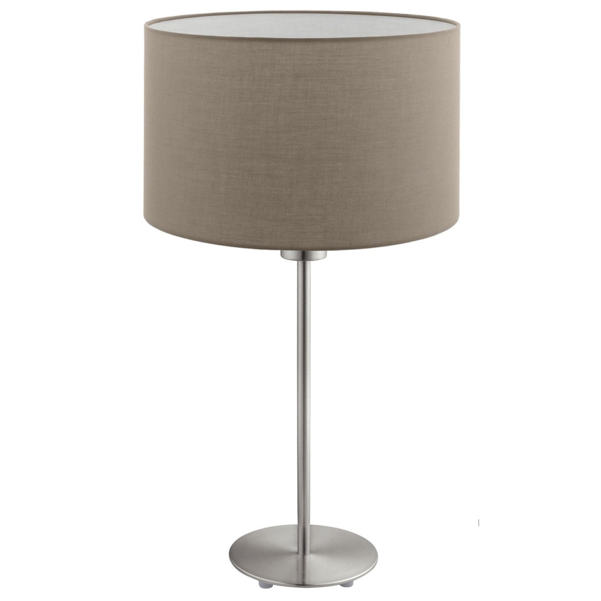 Eglo - LED Tischlampe TUNJA 1xE27/60W/230V 38,5 cm mattchrom/taupe