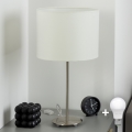 Eglo - LED Tischlampe TUNJA 1xE27/60W/230V 38,5 cm mattchrom/weiß