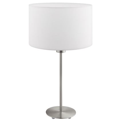 Eglo - LED Tischlampe TUNJA 1xE27/60W/230V 38,5 cm mattchrom/weiß