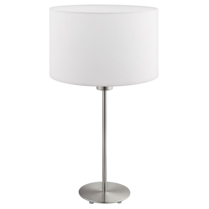 Eglo - LED Tischlampe TUNJA 1xE27/60W/230V 38,5 cm mattchrom/weiß