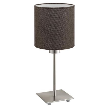 Eglo - LED-Tischleuchte TUNJA 1xE27/60W/230V 26,5 cm matt Chrom/braun
