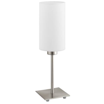 Eglo - LED Tischleuchte TUNJA 1xE27/60W/230V 26,5 cm mattchrom/weiß