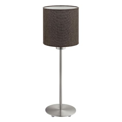 Eglo - LED-Tischleuchte TUNJA 1xE27/60W/230V 38,5 cm matt Chrom/braun