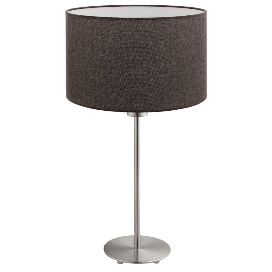 Eglo - LED Tischleuchte TUNJA 1xE27/60W/230V 38,5 cm mattchrom/braun