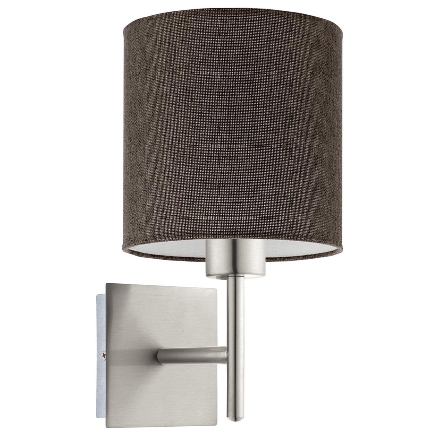 Eglo - LED Wandleuchte TUNJA 1xE27/60W/230V mattchrom/braun