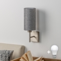 Eglo - LED Wandleuchte TUNJA 1xE27/60W/230V mattchrom/grau