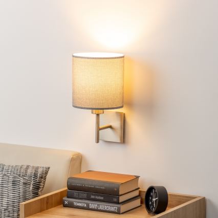Eglo - LED Wandleuchte TUNJA 1xE27/60W/230V mattchrom/grau