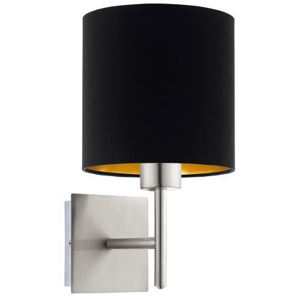 Eglo - LED Wandleuchte TUNJA 1xE27/60W/230V mattchrom/schwarz