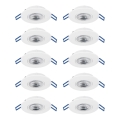 Eglo - Set 10x LED-Einbaustrahler, 4,9 W, 230 V, 2700/4000/6500 K, Ø 9 cm, weiß