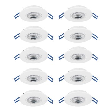 Eglo - Set 10x LED-Einbaustrahler, 4,9 W, 230 V, 2700/4000/6500 K, Ø 9 cm, weiß