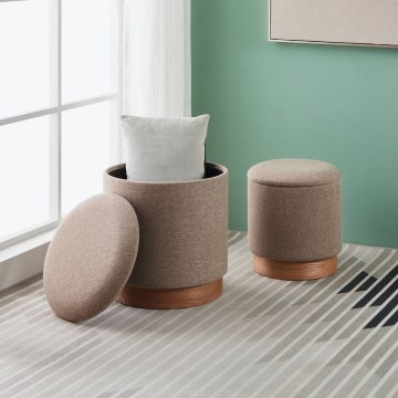 Eglo - SET 2x Sitzhocker d 30,5/37 cm braun