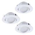 Eglo - SET 3x Dimmbare LED-Einbauleuchte PINEDA 1xLED/5,5W/230V