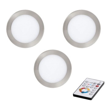 Eglo - SET 3x dimmbare LED Einbauleuchte TINUS LED/6W/230V + Fernbedienung