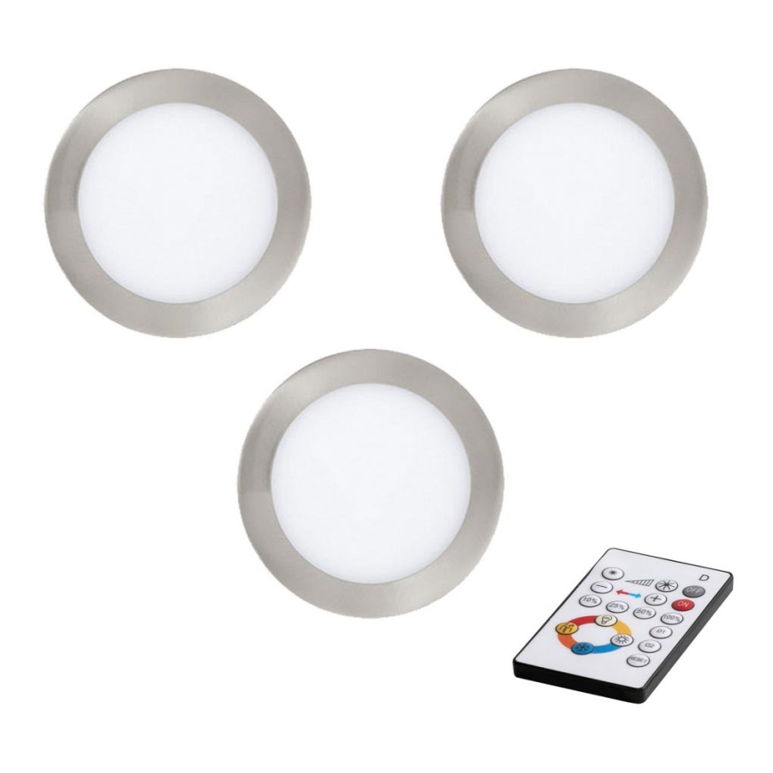 Eglo - SET 3x dimmbare LED Einbauleuchte TINUS LED/6W/230V + Fernbedienung