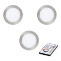 Eglo - SET 3x LED dimmbare Einbauleuchte TINUS LED/17W/230V + Fernbedienung