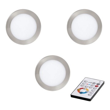 Eglo - SET 3x LED dimmbare Einbauleuchte TINUS LED/17W/230V + Fernbedienung