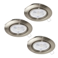 Eglo - SET 3x LED-Einbauleuchte 1xGU10/4W/230V matt Chrom