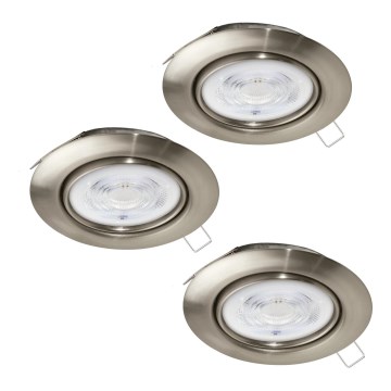 Eglo - SET 3x LED-Einbauleuchte 1xGU10/4W/230V matt Chrom