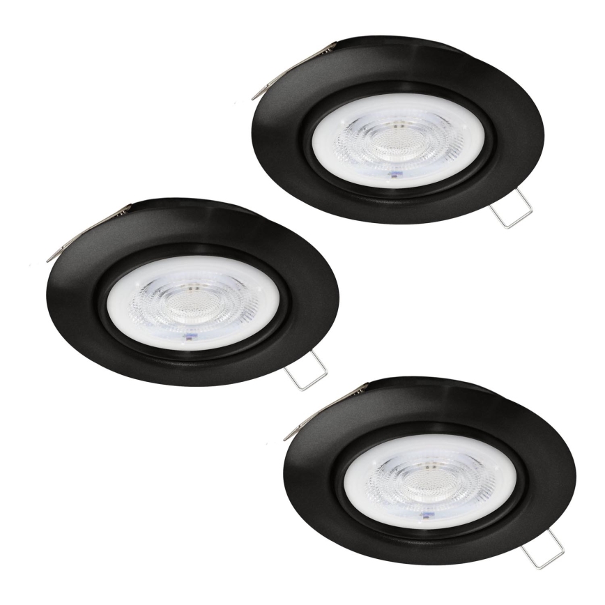 Eglo - SET 3x LED-Einbauleuchte 1xGU10/4W/230V schwarz