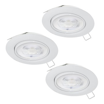 Eglo - SET 3x LED-Einbauleuchte 1xGU10/4W/230V weiß