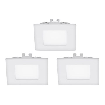 Eglo - Set 3x LED Einbauleuchte FUEVA 1 LED/2,7W/230V 8,5x8,5 cm