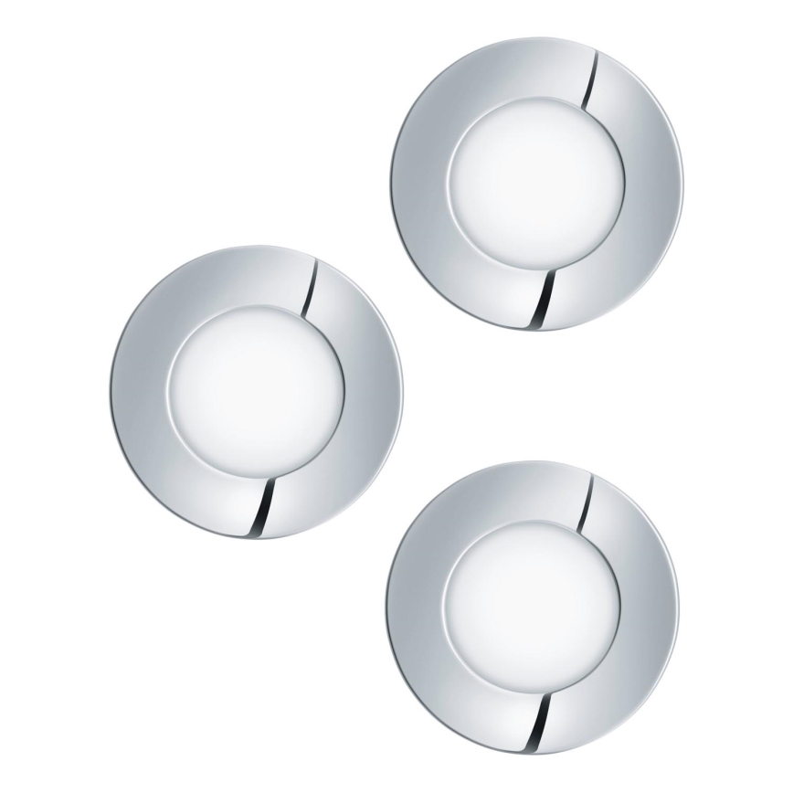 Eglo - SET 3x LED-Einbauleuchte für Badezimmer FUEVA 1xLED/2,8W/230V IP44 glänzendes Chrom