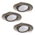 Eglo - SET 3x LED Einbauleuchte TEDO 3xGU10-LED/5W/230V