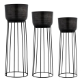 Eglo - SET 3x Metall-Blumentopf schwarz