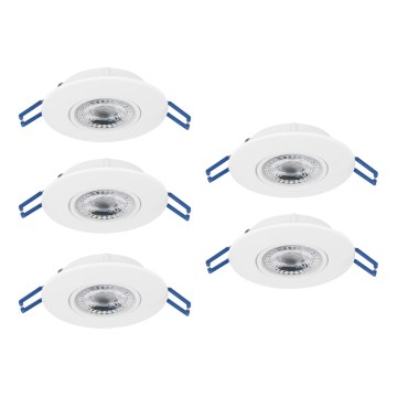 Eglo - SET 5x LED Einbauleuchte LED/4,9W/230V 2700/4000/6500K Ø 9 cm weiß