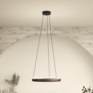 Eglo Stars of Light - LED-dimmbare Pendelleuchte mit Seilabhängung und Bewegungsmelder 2xLED/25W/230V 2200-6500K Ø 80 cm braun