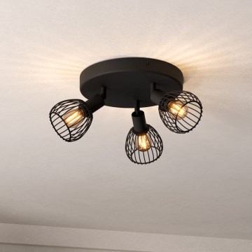 Eglo - Strahler 3xE14/40W/230V schwarz