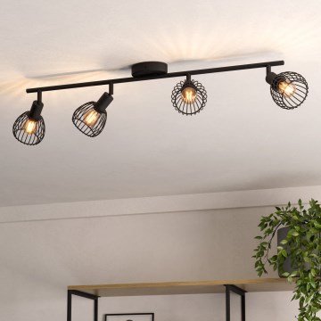 Eglo - Strahler 4xE14/40W/230V schwarz