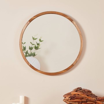 Eglo - Wandspiegel Ø 70 cm Braun