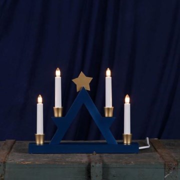 Eglo - Weihnachtskerzenhalter 4xE10/3W/230V blau