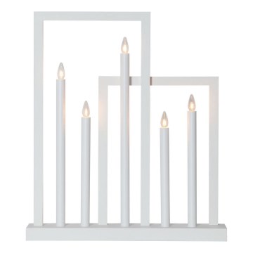 Eglo - Weihnachtskerzenhalter 5xE10/3W/230V weiß
