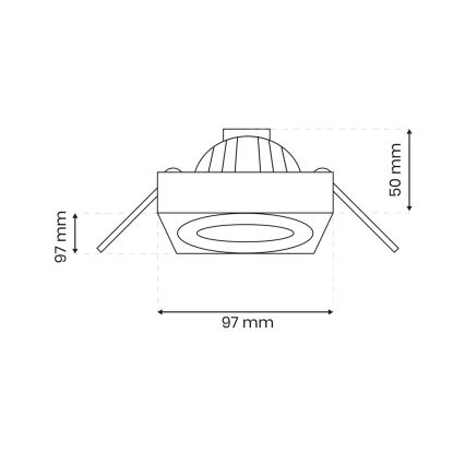 Einbau-Spotleuchte NUSA 1xGU5,3/MR16/50W/12V eckig schwarz