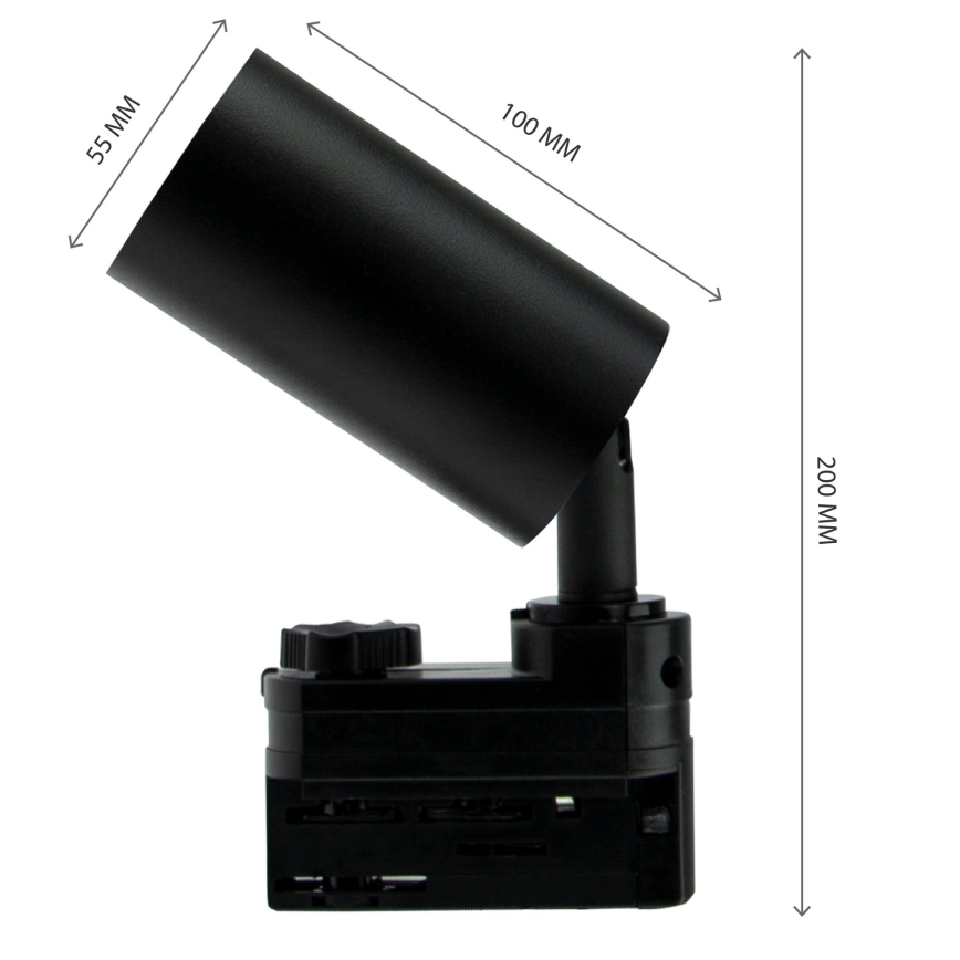 Einbau-Strahler für Schienensystem MADARA OPTIMO 1xGU10/35W/230V schwarz