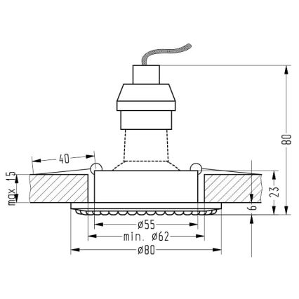 Einbaubeleuchtung SOC 1xGU10/50W/230V