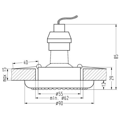 Einbaubeleuchtung SOC 1xGU10/50W/230V