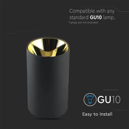 Einbauleuchte 1xGU10/35W/230V Schwarz/Gold