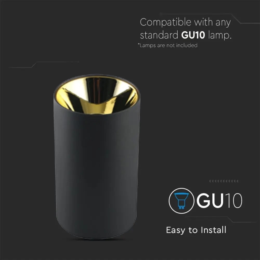 Einbauleuchte 1xGU10/35W/230V Schwarz/Gold