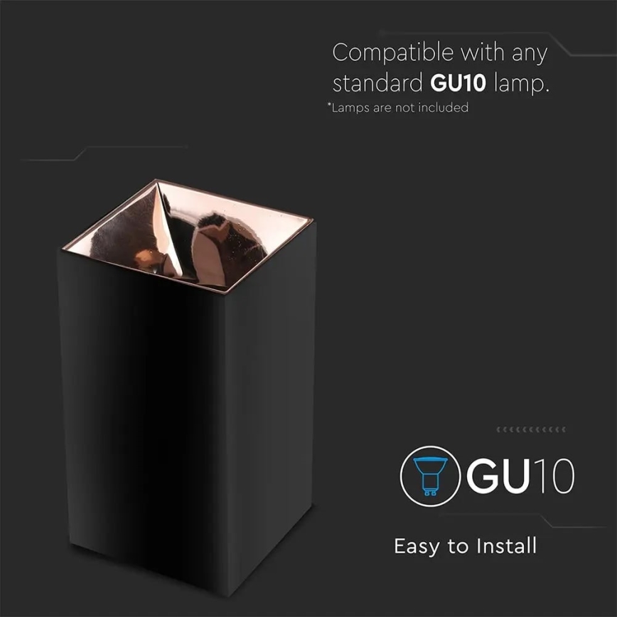Einbauleuchte 1xGU10/35W/230V Schwarz/Roségold