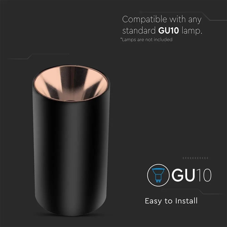 Einbauleuchte 1xGU10/35W/230V Schwarz/Roségold