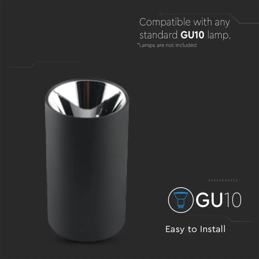 Einbauleuchte 1xGU10/35W/230V schwarz/silber